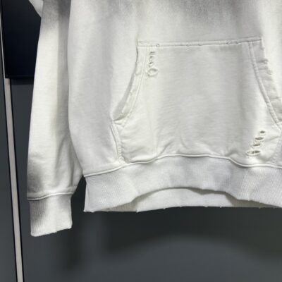 克羅心頂級原單十字架刺繡帶帽衛衣2025夏季男女同款美式酸洗