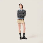 Miu Miu 一比一羊毛撞色翻領假兩件Polo毛衣 男女同款 2025秋冬時尚百搭