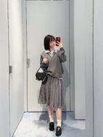 Miu Miu 一比一羊毛撞色翻領假兩件Polo毛衣 男女同款 2025秋冬時尚百搭