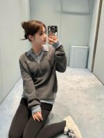 Miu Miu 一比一羊毛撞色翻領假兩件Polo毛衣 男女同款 2025秋冬時尚百搭