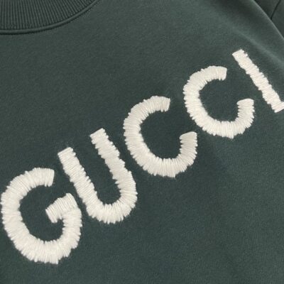 Gucci高仿經典撞色刺繡圓領衛衣480克純棉男女款2025SS