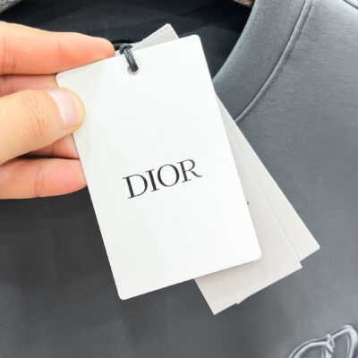 DiorA貨灰色八明治空气层套頭圓領衛衣 男女同款 時尚休閒百搭