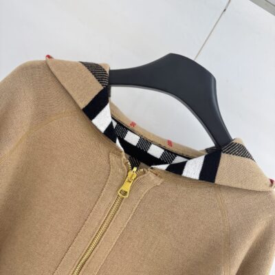 BURBERRY高仿雙面可穿拉鍊帽衫開衫格紋騎士字母LOGO時尚