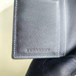Burberry高仿雙折錢夾格紋牛皮立體徽標英倫紳士