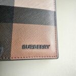 Burberry高仿雙折錢夾格紋牛皮立體徽標英倫紳士
