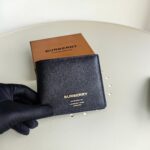Burberry一比一男士短夾格紋皮革多卡位精緻設計