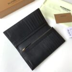 Burberry高仿House格紋拼皮長款錢夾手掌紋牛皮新品