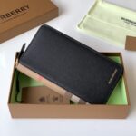 Burberry高仿House格紋拼皮錢夾手掌紋牛皮精品設計