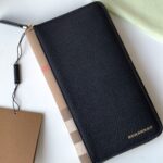 Burberry高仿House格紋拼皮錢夾手掌紋牛皮精品設計