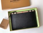 Burberry高仿House格紋拼粒紋皮革拉鏈收納袋纖巧便攜新品