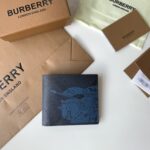 Burberry高仿London格紋馬術騎士短款錢夾粒面小牛皮新品