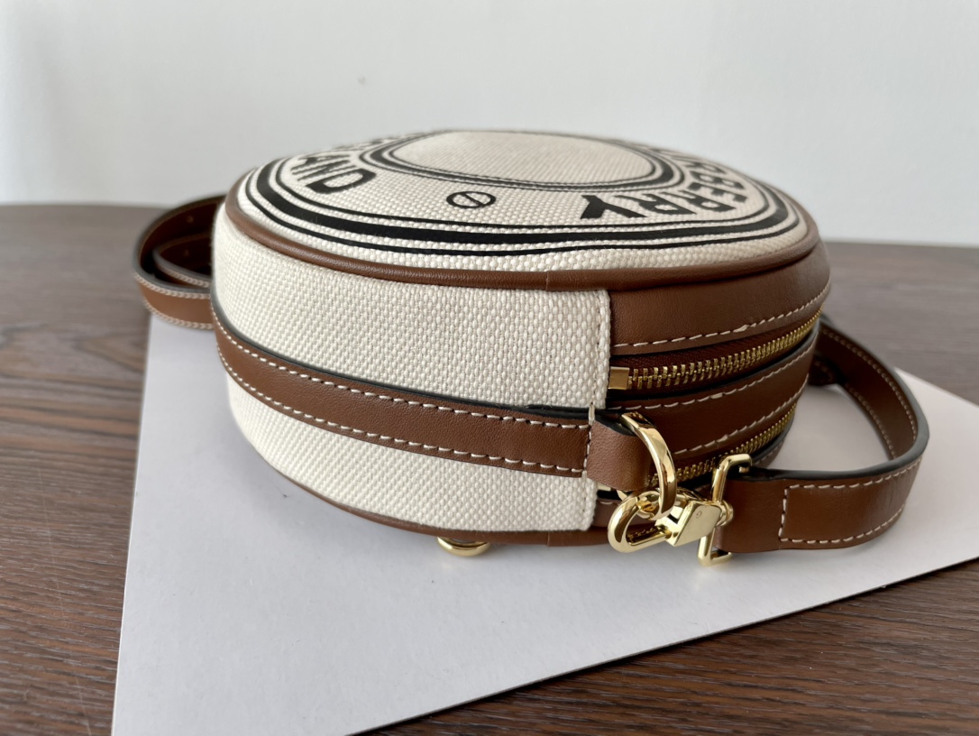 Burberry高仿圓餅包雙層拉鍊設計英倫風小可愛2025新品