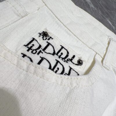 Dior高仿春夏口袋老花刺繡直筒牛仔褲2025新款百搭舒適
