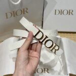 Dior高仿D-Dream雙面白色女士腰帶2cm時尚優雅金屬扣
