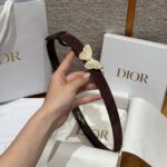 Dior 迪奧 高仿 Metamorphose 蝴蝶扣女士腰帶20mm麂皮拼牛皮雙面設計