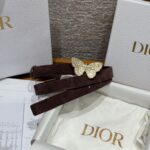 Dior 迪奧 高仿 Metamorphose 蝴蝶扣女士腰帶20mm麂皮拼牛皮雙面設計