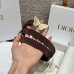 Dior 迪奧 高仿 Metamorphose 蝴蝶扣女士腰帶20mm麂皮拼牛皮雙面設計