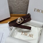 Dior 迪奧 Metamorphose 新款女士蝴蝶扣腰帶20mm麂皮拼牛皮設計