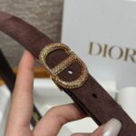 Dior 迪奧 Metamorphose 新款女士蝴蝶扣腰帶20mm麂皮拼牛皮設計