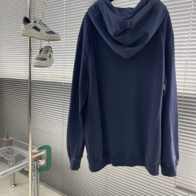 LV高仿藍色重工刺繡圓領衛衣 情侶款厚磅純棉水洗上衣 高級街頭時尚款