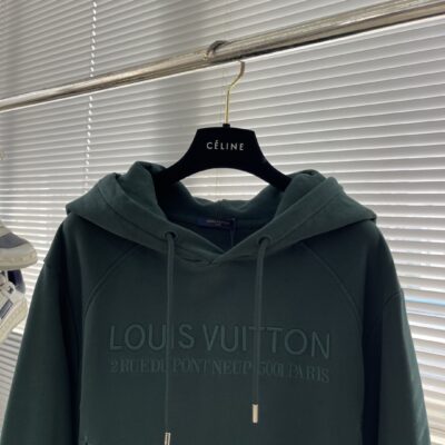 LV精品仿製重工刺繡圓領衛衣 情侶款厚磅純棉水洗上衣 高端時尚款