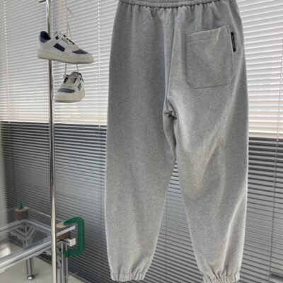 LV一比一休閒長褲灰色25秋冬街頭拼接修身潮流男士