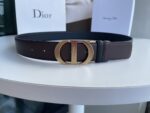 Dior 迪奧 高仿男士腰帶｜3.5cm頭層牛皮磨砂金屬扣 高奢低調設計