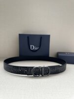 Dior高仿雙面腰帶35mm時尚百搭Oblique Galaxy印花