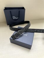 Dior高仿雙面腰帶35mm時尚百搭Oblique Galaxy印花