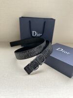 Dior高仿雙面腰帶35mm時尚百搭Oblique Galaxy印花