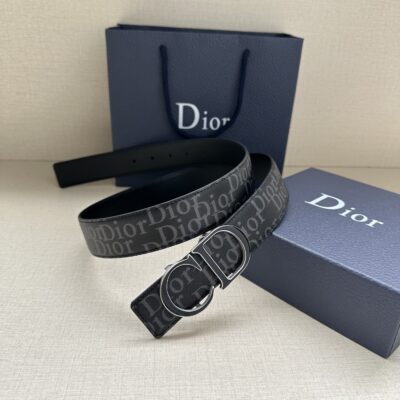 Dior高仿雙面腰帶35mm時尚百搭Oblique Galaxy印花