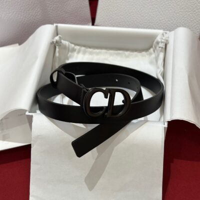 Dior高仿Saddle牛皮腰帶時尚百搭2cm經典金屬CD標