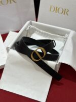 Dior高仿Saddle牛皮腰帶時尚百搭2cm經典金屬CD標