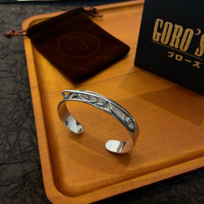 Goro’s高橋吾郎頂級原單開口羽毛手鍊男女同款復古泰銀潮流必備