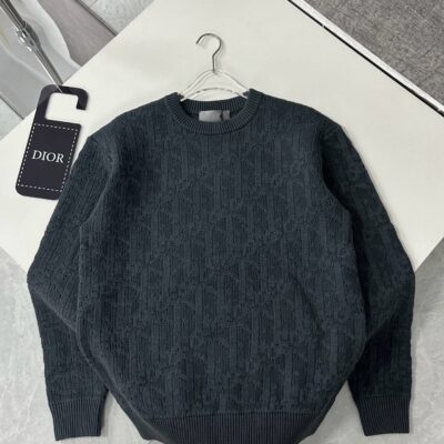 Dior 迪奧 高仿針織衫｜深灰圓領奢華紋理設計 高端復刻版