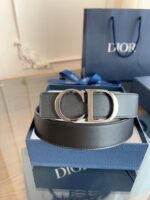 DIOR 迪奧 頂級女款腰帶3.5cm 黑色壓花全皮 精品仿製