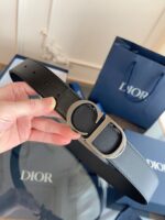 DIOR 迪奧 頂級女款腰帶3.5cm 黑色壓花全皮 精品仿製
