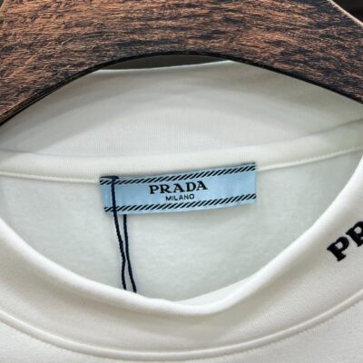 Prada 普拉達 德絨微加絨半高領打底衫 白色 精品一比一復刻版 男士秋冬新款