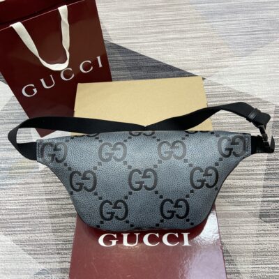 Gucci高仿黑灰GG腰包Ophidia系列時尚百搭街頭風645093