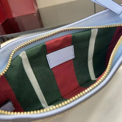 Gucci高仿迷你腋下包淡藍皮拼接設計輕奢優雅風820696