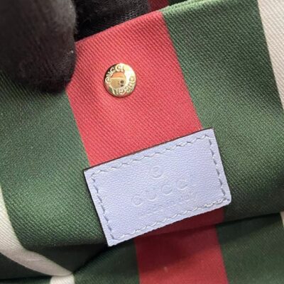 Gucci一比一水桶包淡藍皮飾邊設計新款典雅百搭義大利風815118