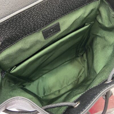 Gucci 原單 Ophidia後背包 黑色牛皮 雙G紅綠織帶設計839110