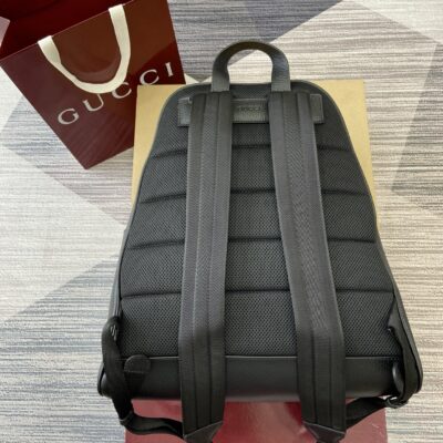 Gucci 高仿 Ophidia後背包 黑色牛皮 男士時尚通勤包834466