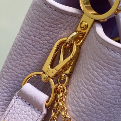 LV 一比一包包 淡紫CapucinesMini手提包 珍珠鍊高雅小款M25862