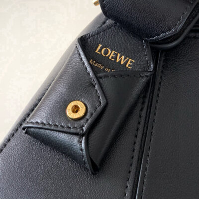 Loewe高仿Puzzle手袋小號黑色新款立體幾何設計柔軟納帕皮革