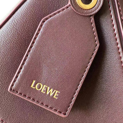 Loewe復刻版Puzzle手袋小號勃艮第紅新作立體幾何輕盈羊皮設計