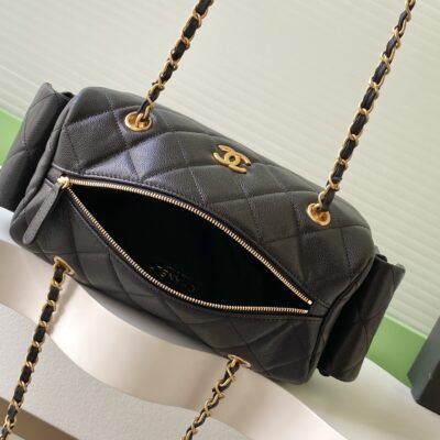 Chanel 一比一黑色菱格鏈條肩背包 經典設計高級奢華感AS5791