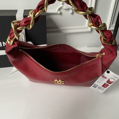 CHANEL高仿肩背包酒紅金鍊鏈條設計 氣質百搭法式風格