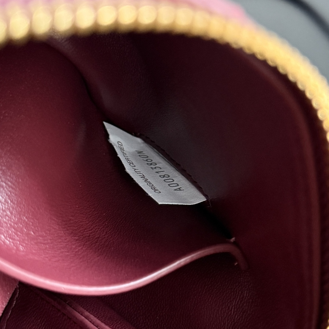 Bottega Veneta 風格靈感 拼色編織拉鍊斜背包 酒紅白 小巧設計款794258