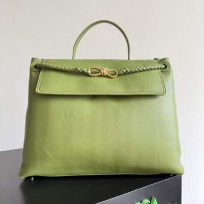 Bottega Veneta 高仿 翻蓋手提肩背包 橄欖綠色調 低調質感風格